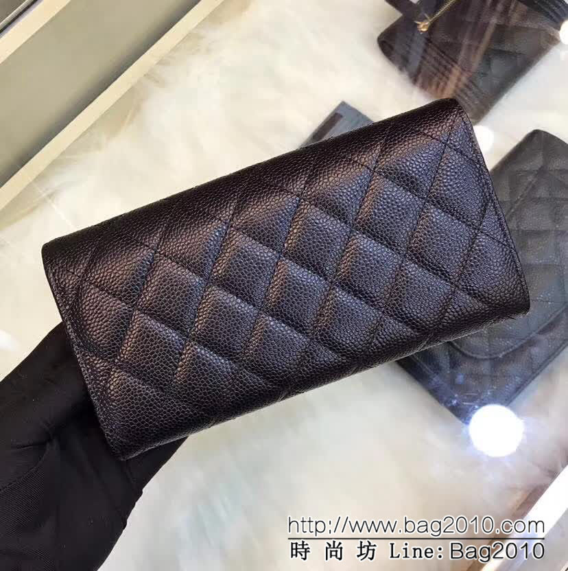 CHANEL香奈兒 經典cf長款錢包 進口小羊皮綾格紋 80759  DJC3163
